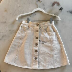 Cream A-Line Mini Skirt for Casual Wear